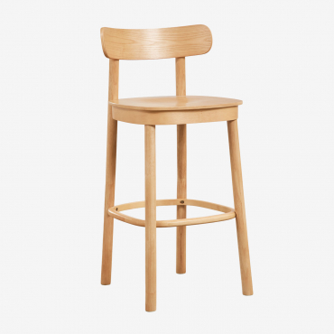 Pack Of 2 Tall Wooden Taleri Stools Brown Oak & ↑65 Cm - Sklum