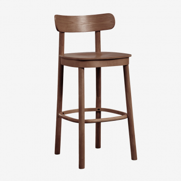 Set Of 4 Tall Wooden Taleri Stools Brown Chestnut & ↑65 Cm - Sklum