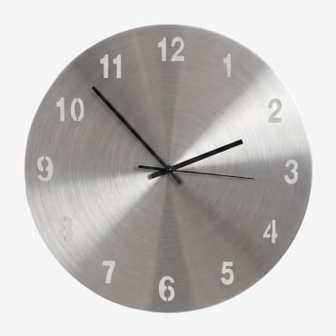 Kimberly Ø40 Cm Stainless Steel Wall Clock Brushed Grey - Sklum