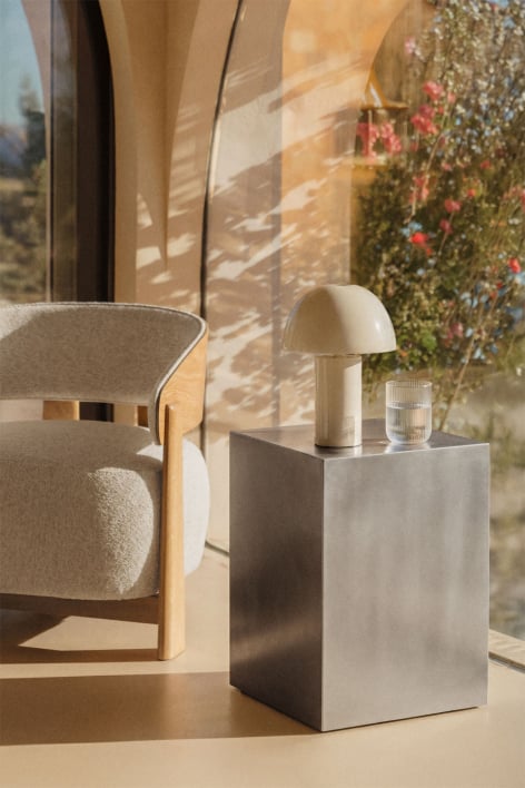 Square side table 35x35 cm in stainless steel Iuraima