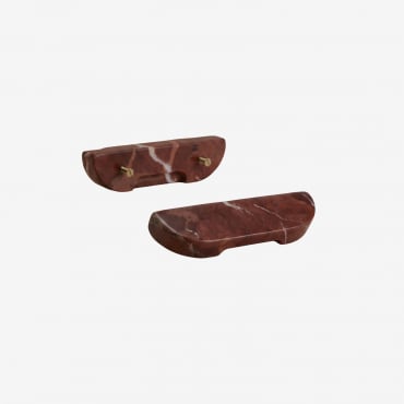 Pack Of 2 Natural Stone Handles Tinesla Red Marble Chigan & ↔︎ 15 Cm - Sklum