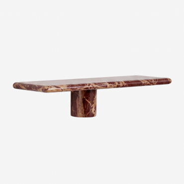 Pack Of 2 Floating Nightstands 35x15 Cm In Uganda Marble Red Marble Cherry Gold - Sklum