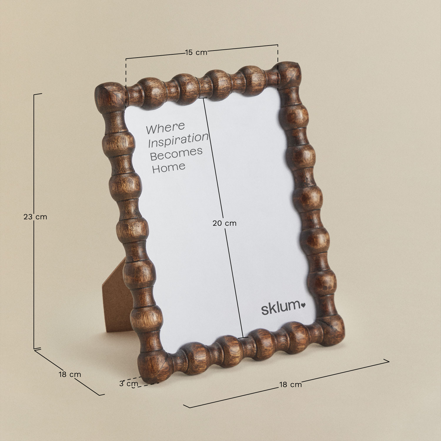 Tessaia mango wood photo frame, MEASURES