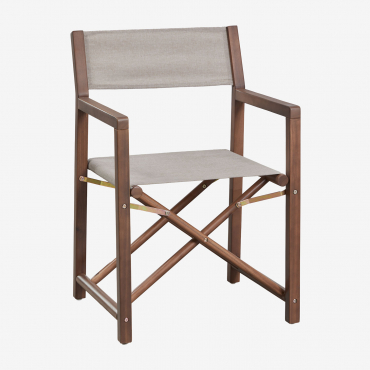 Pack Of 2 Folding Director Chairs In Rondonia Acacia Wood Light Wheat Brown - Sklum
