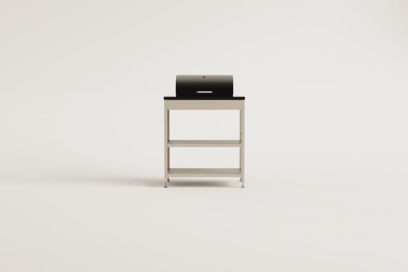 Module with charcoal barbecue for Savona modular outdoor kitchen in steel
