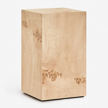 Square Side Table 35x35 Cm In Mdf Girolami Natural Brown With Veins - Sklum