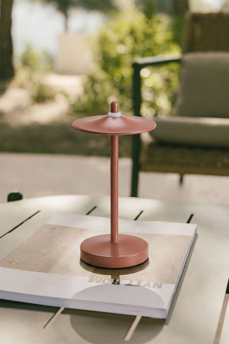 Wireless LED Outdoor Table Lamp in Iron Zuniga