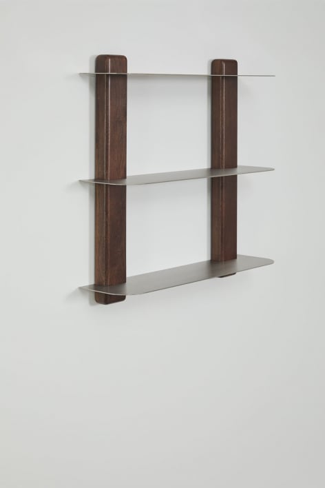 80 cm wall shelf in mango wood and stainless steel Serbian