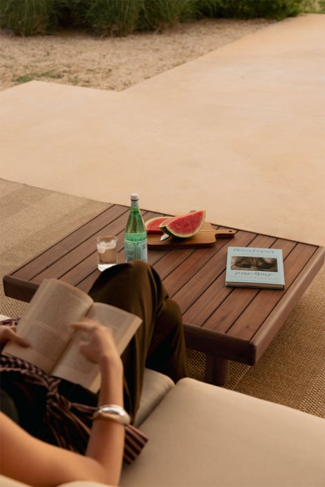 Rectangular 100x80 cm acacia garden coffee table Edrien