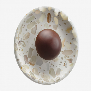 Giuliano Led Wall Lamp Ø25 Cm In Natural Stone And Wood Natural Terrazzo - Sklum