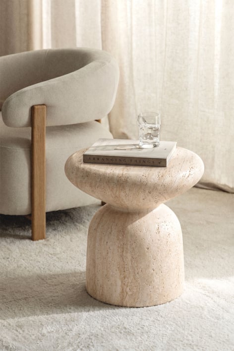 Zanira round side table Ø40 cm in cement