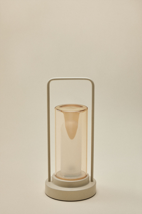 Wireless LED table lamp in iron and glass Sorlix