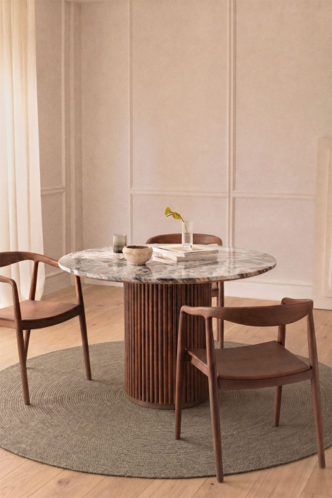 Round rug Ø200 cm in mocha brown polypropylene Lisandra - Moka Brown