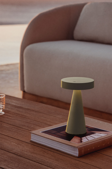Wireless LED outdoor table lamp in iron Catinca
