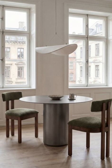 Round dining table Ø120 cm Luceida - Brushed Stainless Steel