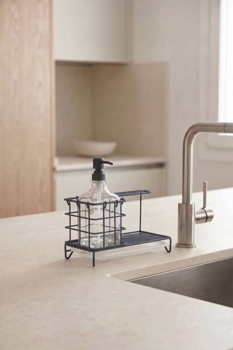 Darcei kitchen soap dispenser in iron and glass - Grey Graphite