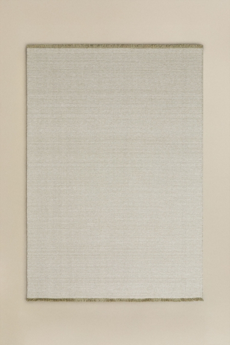Quiteria rectangular wool and cotton rug - Laurel Green