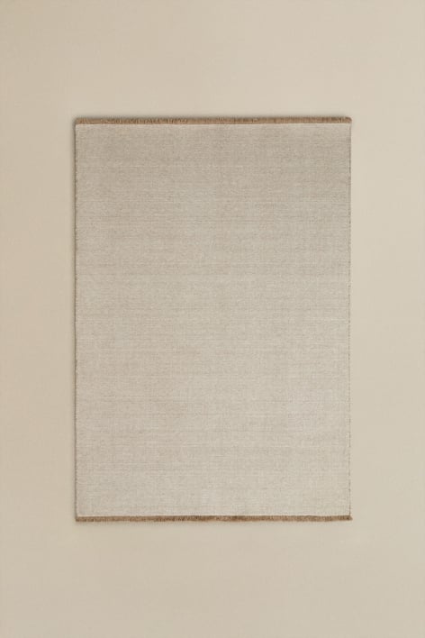 Quiteria rectangular wool and cotton rug - Brown Wheat