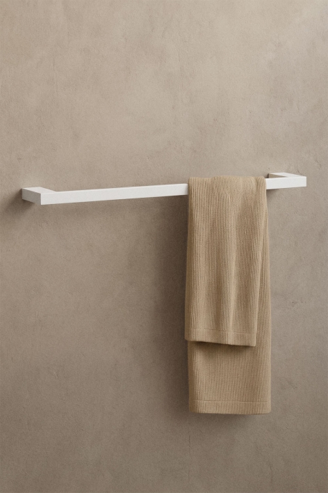 Olvam white stainless steel wall-mounted towel rail with 60 cm bar for the bathroom
