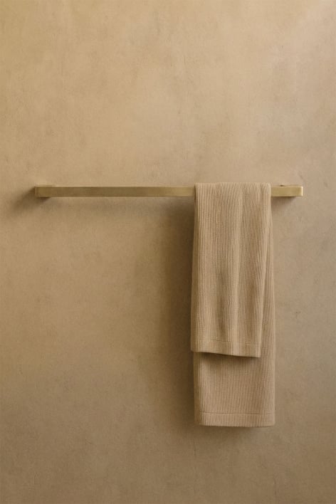 Olvam wall-mounted towel rail with 60 cm bar for the bathroom, in brushed gold stainless steel - Brushed Gold