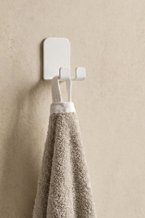 Adhesive bathroom hook in white stainless steel Ondreli - White