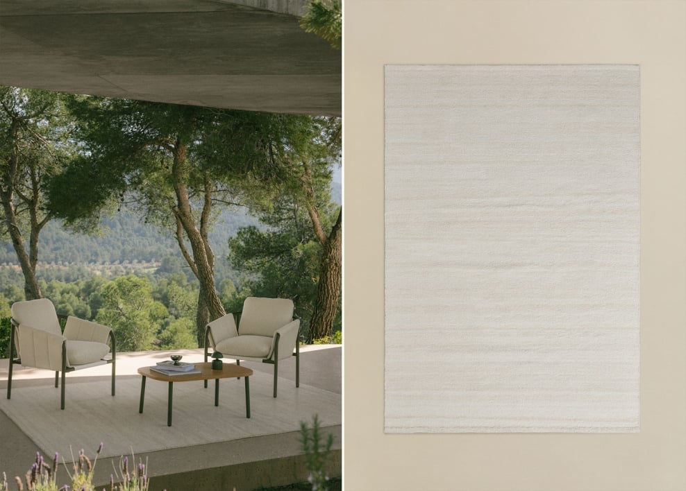 Rectangular outdoor rug in polyethylene Rosauran