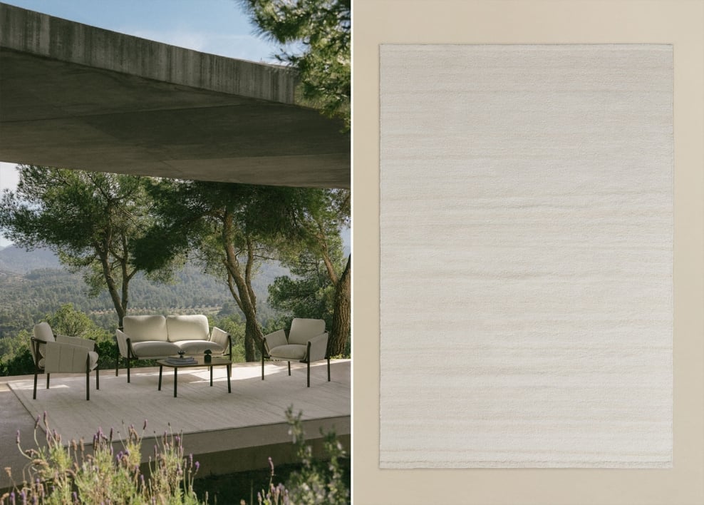 Rectangular outdoor rug in polyethylene Rosauran