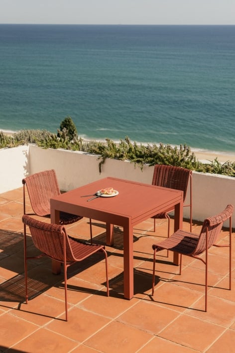 Starmi extendable garden table 90-180x90 cm aluminum - Terracota