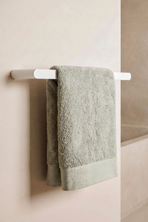 Wall-mounted towel rail with 60 cm bar in white stainless steel Alameda