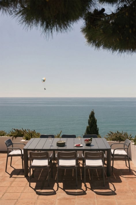 Arnadine Rectangular Garden Table - Grey Graphite