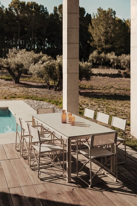 Sylvara extendable rectangular garden table in ceramic glass