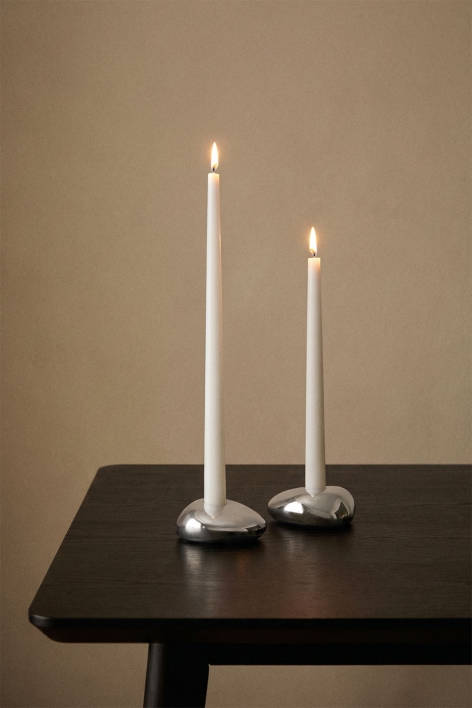 Pack of 2 Irpinian aluminum candlesticks