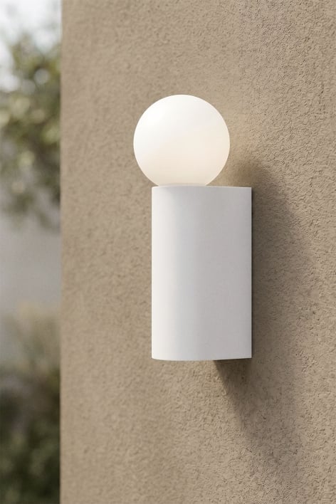 Outdoor wall sconce with crystal ball in aluminum Irvine