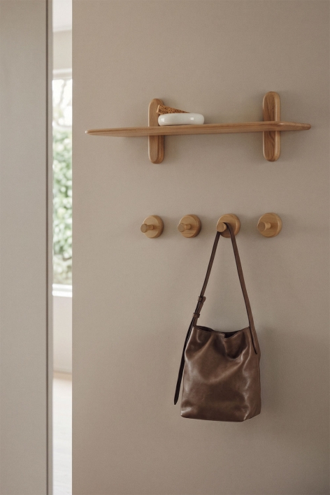 Pack of 4 Daxro wooden wall hooks - Mango Wood