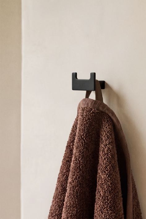 Bathroom robe hook in stainless steel and matt black Olvam