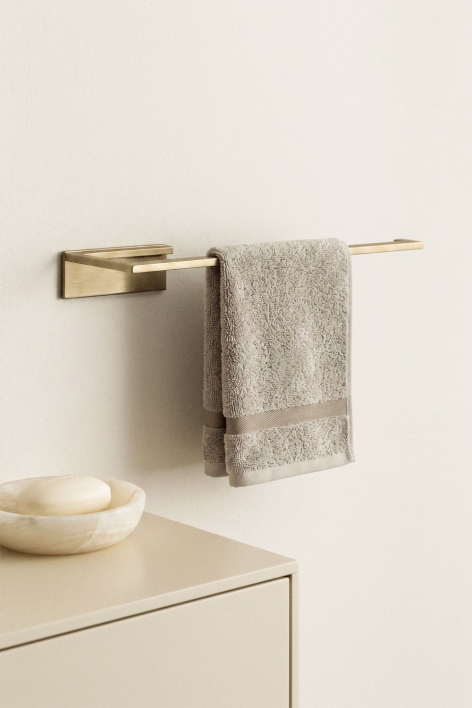 Adhesive wall-mounted 30 cm towel rail for bathroom in brushed gold stainless steel Jalter - Brushed Gold