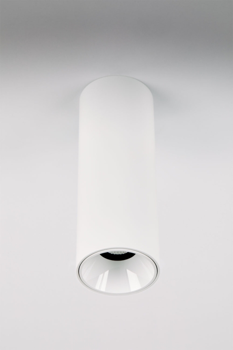 Round Ø5.7 cm surface-mounted LED ceiling light in aluminum Orelva - White