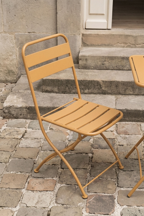 Folding garden chair in steel Janti - Mustard