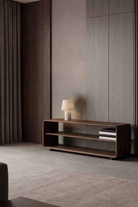 TV Stand 140x35 cm in dark acacia wood Tinsley
