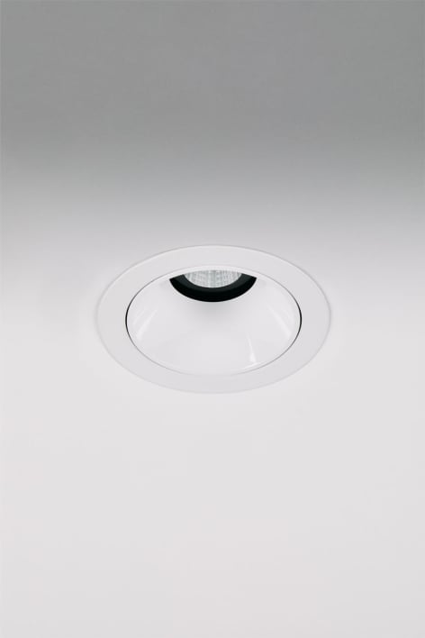 Recessed LED downlight with round frame Ø7 cm in aluminum Orelva - White