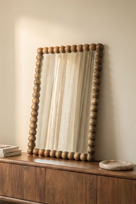 Rectangular wall mirror 45x70 cm in mango wood Fearne