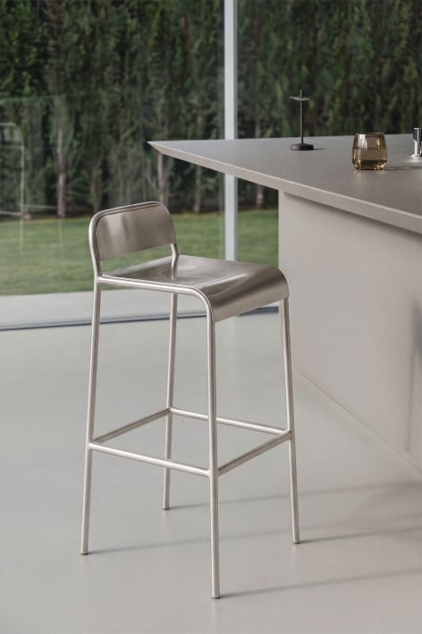 Narnial stainless steel bar stool - Stainless Steel