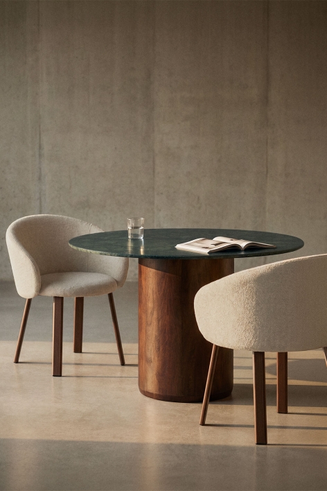 Round dining table Ø120 cm Luceida - Green Marble Udaipur