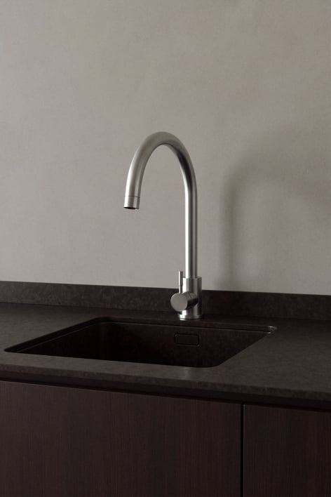 Rintran stainless steel kitchen faucet with high spout - Brushed Grey
