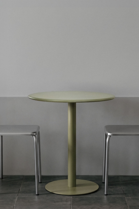 Round kitchen table Ø70 cm in Mizzi iron - Deep Olive Green 