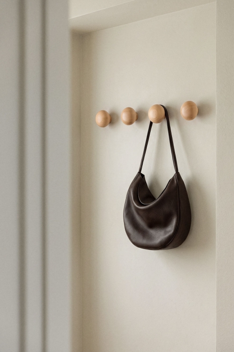 Pack of 4 wooden wall hooks Crel - Mango Wood