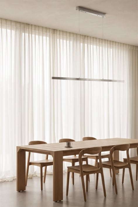 LED linear pendant ceiling lamp 120 cm with indirect light in aluminum Danile