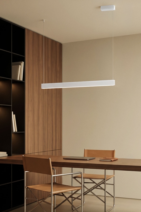 Airali 120 cm linear LED pendant ceiling lamp in aluminum