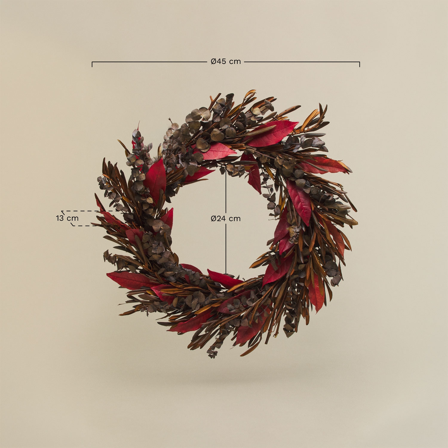 Christmas Decorative Wreath Ø45 cm Albalen, MEASURES