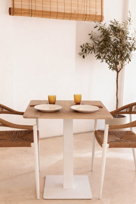 Square bar table in Espresso ash veneer